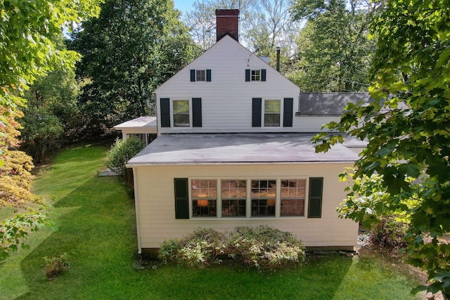 711 Homestead Ave, Maybrook, NY 12543 - rear view of property with a yard and a chimney