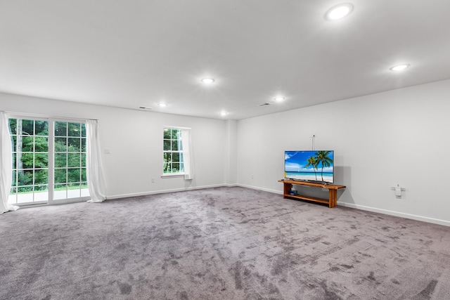 214 Phillips St, Middletown, NY 10940 - unfurnished living room with carpet floors, baseboards, recessed lighting, and visible vents