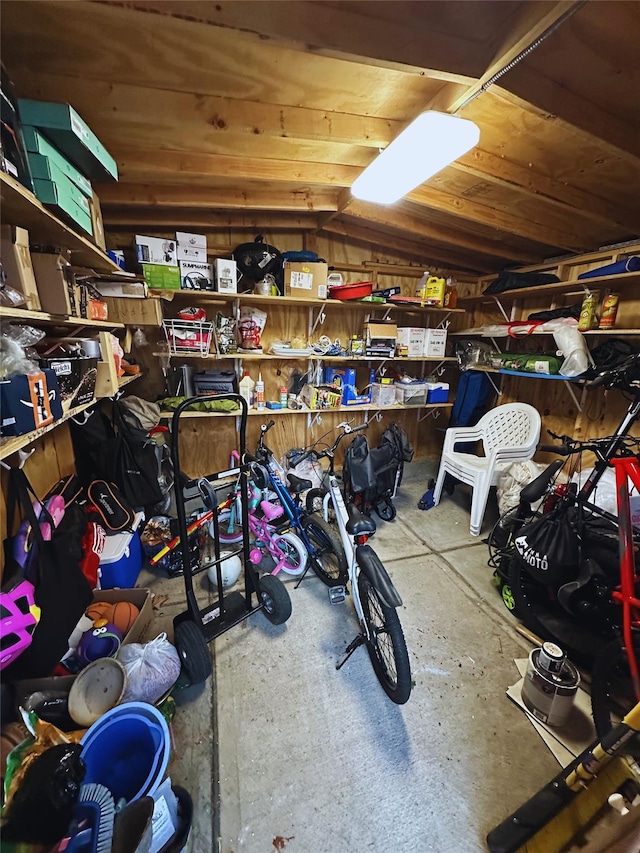 view of storage area