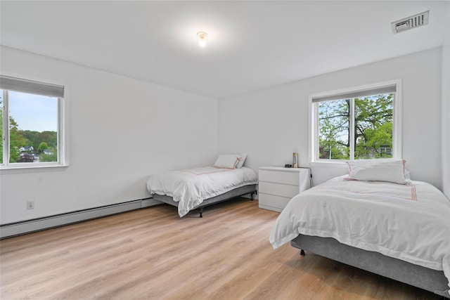 4 Sequoia Trl, Highland Mills, NY 10930 - bedroom with light wood-style floors, visible vents, and a baseboard heating unit