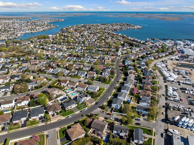 2035 Sans Ave, Merrick, NY 11566 - drone / aerial view featuring a water view and a residential view