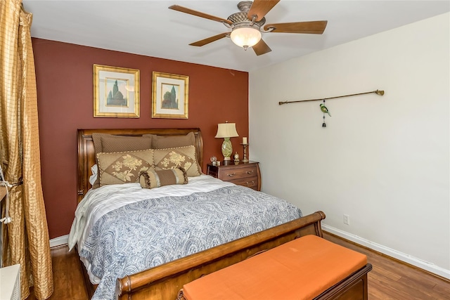 36-07 171st St Unit 36, Flushing, NY 11358 - bedroom with a ceiling fan, baseboards, and wood finished floors