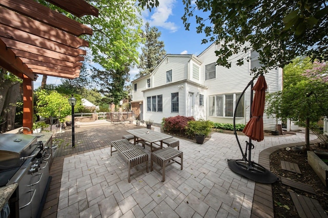 19 Donald St, East Williston, NY 11596 - view of patio / terrace with a pergola and outdoor dining space