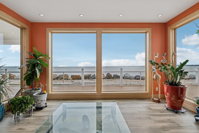 516 Asharoken Ave, Northport, NY 11768 - sunroom / solarium featuring a water view