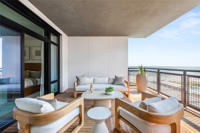 balcony with a water view