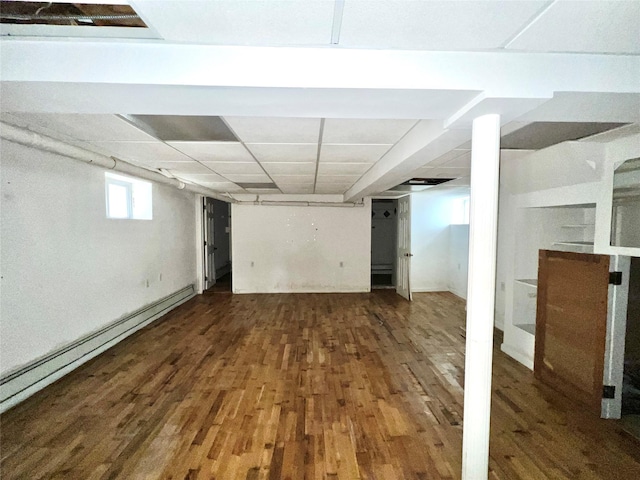 below grade area with wood finished floors