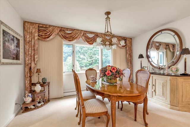 1603 Cynthia Ct, Hewlett, NY 11557 - dining room featuring light carpet and a chandelier