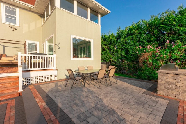 44 S Montgomery Ave, Bay Shore, NY 11706 - view of patio with an outdoor kitchen and outdoor dining space