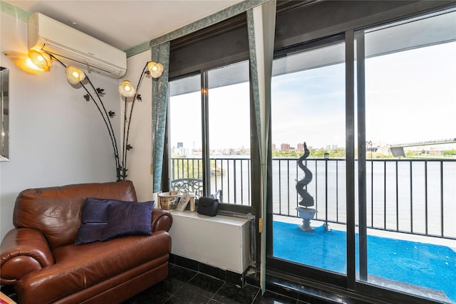 25-40 Shore Blvd Unit 6M, Astoria, NY 11102 - interior space featuring a water view and a wall mounted air conditioner