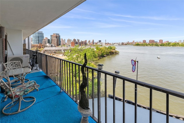 25-40 Shore Blvd Unit 6M, Astoria, NY 11102 - balcony with a view of city, a water view, and ac unit