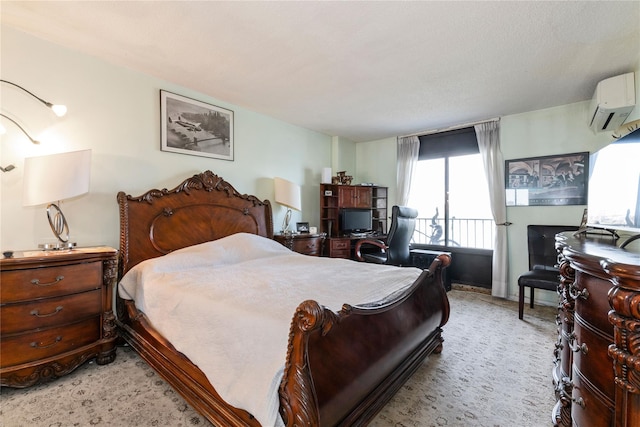 25-40 Shore Blvd Unit 6M, Astoria, NY 11102 - bedroom featuring a wall unit AC, light carpet, and access to exterior