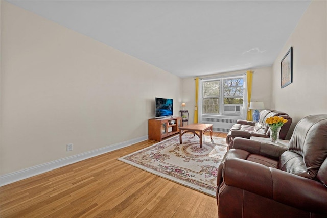 19 Abeel St Unit 6E, Yonkers, NY 10705 - living area with baseboards, radiator, and light wood-type flooring