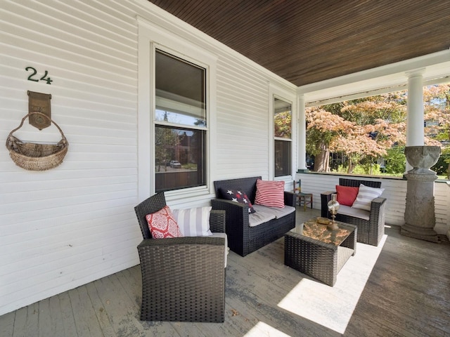 exterior space with an outdoor living space