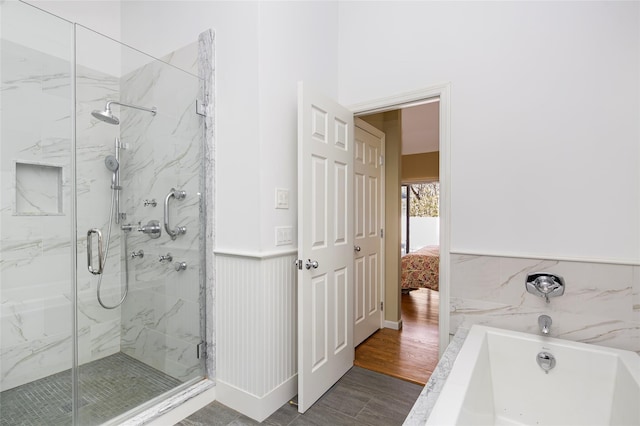 81 Lakeside Ln, Westhampton, NY 11977 - full bath with a shower stall, a garden tub, and ensuite bath