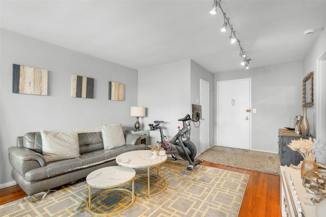 living area with wood finished floors