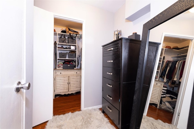 spacious closet with light wood finished floors