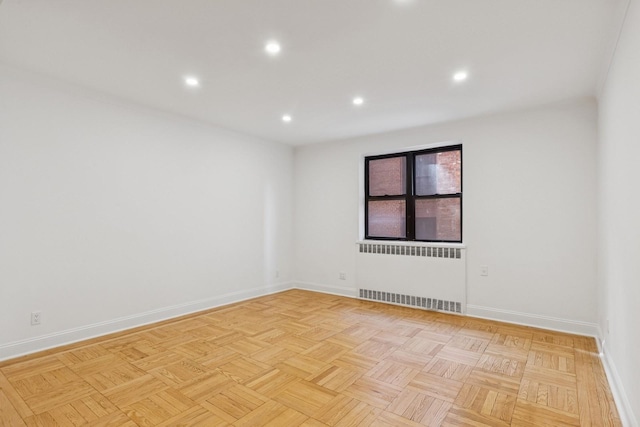 90 Park Ter E Unit 3G, New York Manhattan, NY 10034 - empty room with recessed lighting, baseboards, and radiator heating unit
