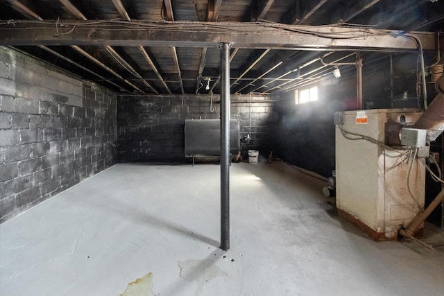 basement featuring heating fuel