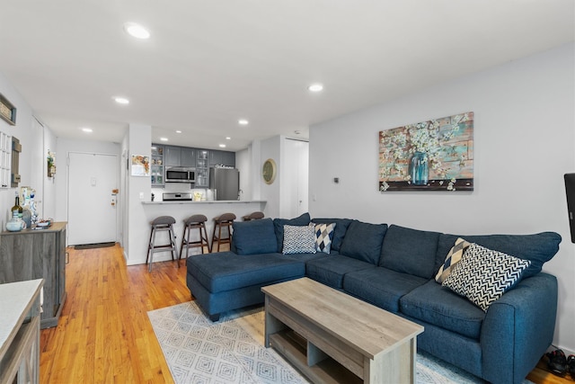 377 Westchester Ave Unit 6C, Port Chester, NY 10573 - living room featuring recessed lighting and light wood-type flooring