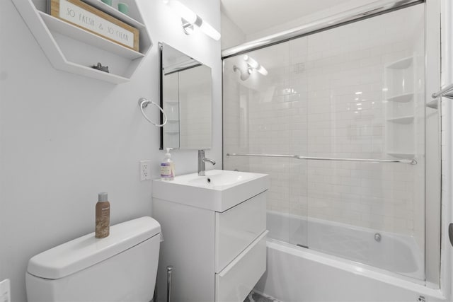 377 Westchester Ave Unit 6C, Port Chester, NY 10573 - bathroom with toilet, vanity, and shower / bath combination with glass door