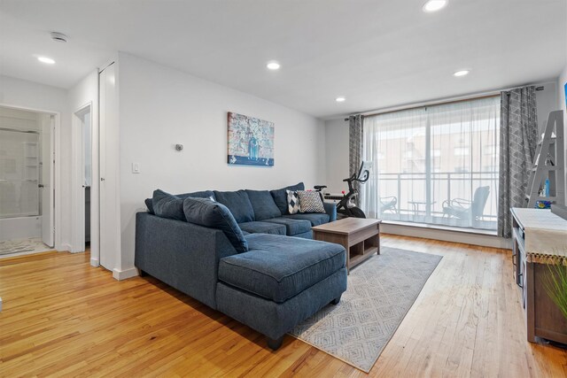 377 Westchester Ave Unit 6C, Port Chester, NY 10573 - living area with light wood finished floors and recessed lighting