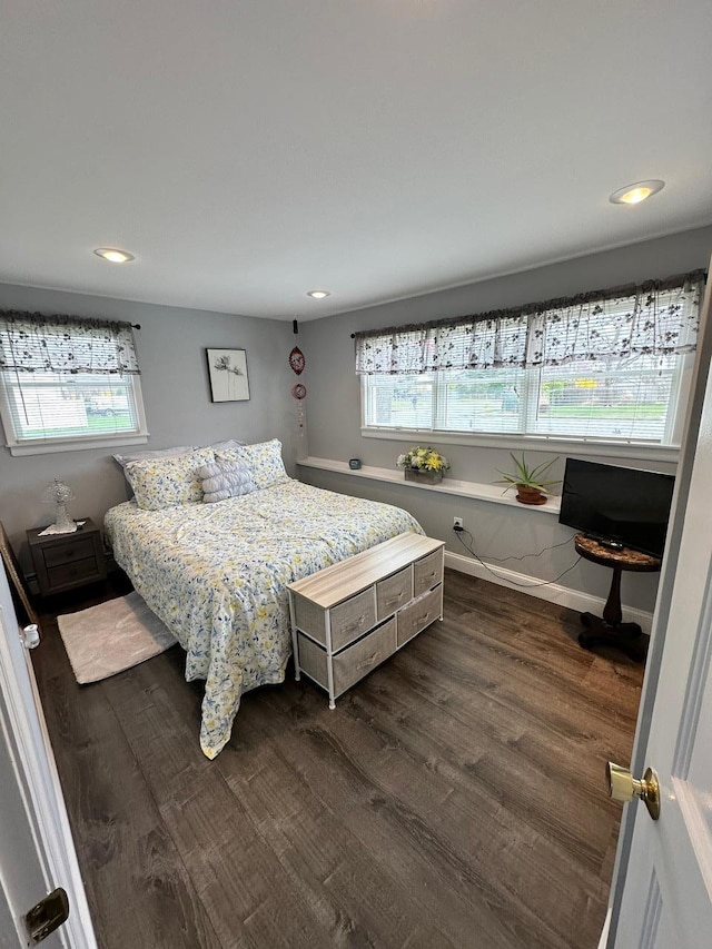 33 41st St, Islip, NY 11751 - bedroom featuring recessed lighting and dark wood-style flooring