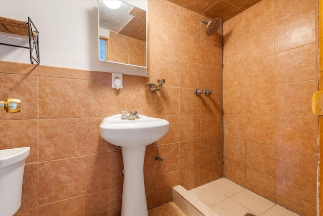150-20 77th Ave, Kew Garden Hills, NY 11367 - full bath featuring a tile shower and tile walls