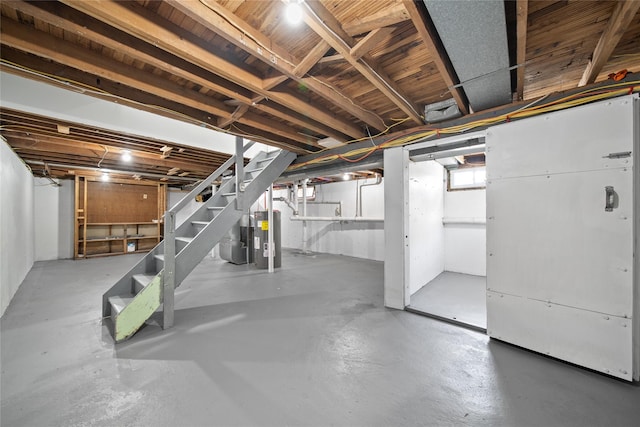 below grade area featuring stairway