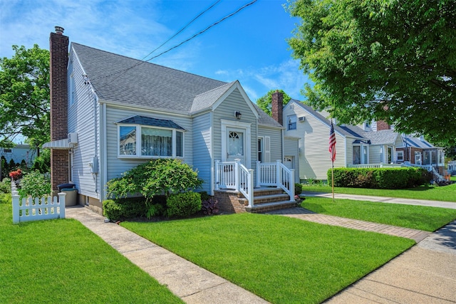 19 Winthrop St, New Hyde Park, NY 11040 - bungalow-style house with a chimney and a shingled roof