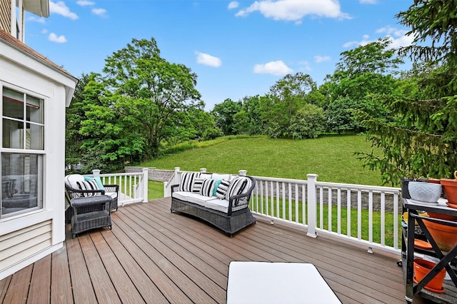 50 Roosevelt Dr, Poughquag, NY 12570 - wooden deck featuring a yard and view of scattered trees