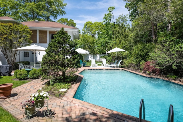 94 Schoolhouse Ln, Roslyn Heights, NY 11577 - swimming pool featuring a patio