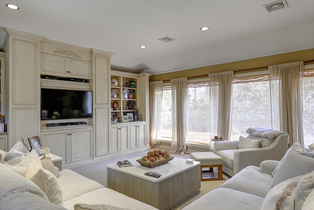 94 Schoolhouse Ln, Roslyn Heights, NY 11577 - living area featuring recessed lighting and light colored carpet
