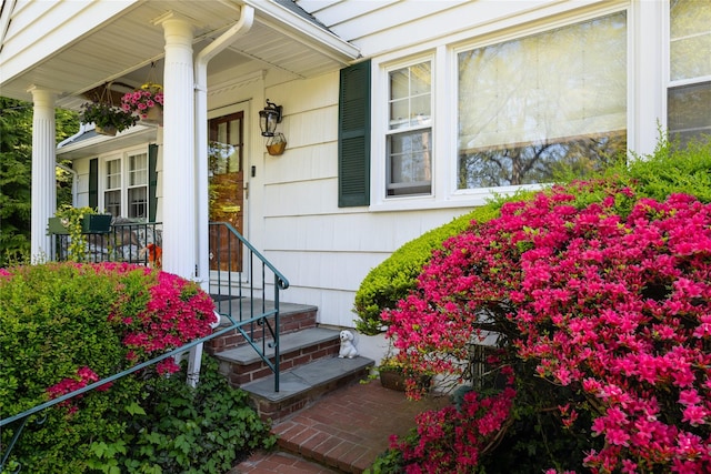 property entrance featuring covered porch