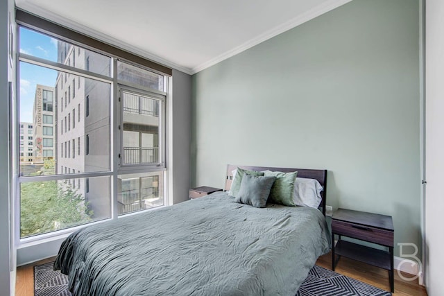 11-24 31st Ave Unit 3A, Astoria, NY 11106 - bedroom featuring crown molding, multiple windows, wood finished floors, and baseboards