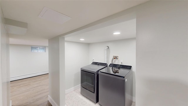 250 Cedar Hill Ave, Nyack, NY 10960 - laundry area with laundry area, washing machine and clothes dryer, baseboards, baseboard heating, and recessed lighting