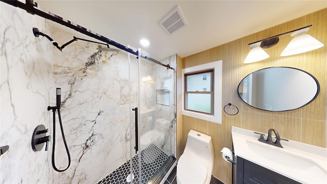 250 Cedar Hill Ave, Nyack, NY 10960 - bathroom with a marble finish shower, toilet, vanity, and visible vents