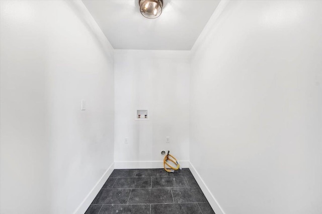 169 Bretton Rd, Yonkers, NY 10710 - washroom with laundry area, hookup for a washing machine, baseboards, and dark tile patterned flooring