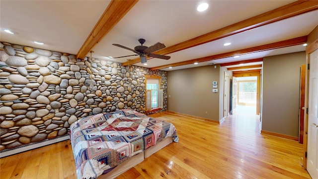 11 Hidden Meadow Rd, Warwick, NY 10990 - bedroom featuring recessed lighting, beam ceiling, and wood finished floors
