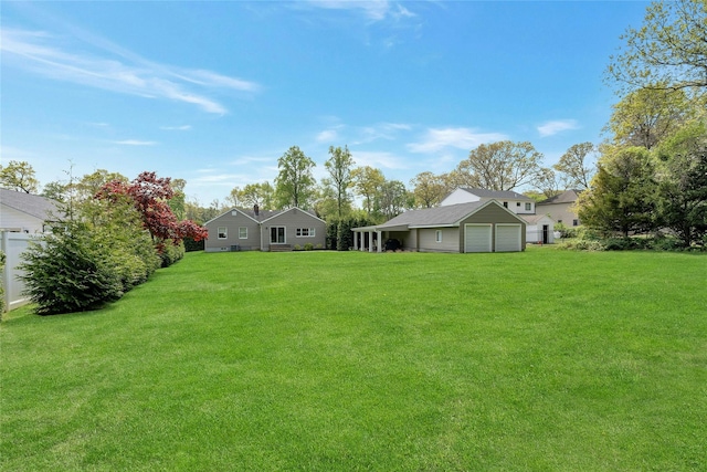 view of yard with fence