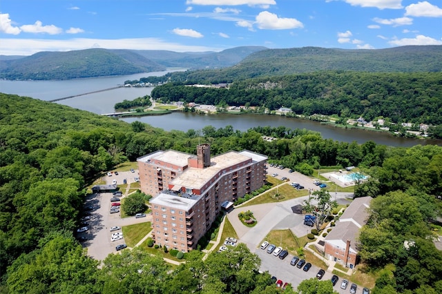 1 Lakeview Dr Unit 1L, Peekskill, NY 10566 - aerial view of a heavily wooded area, a water and mountain view, and apartment complex
