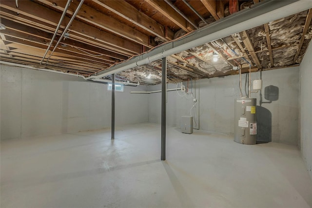 below grade area with water heater