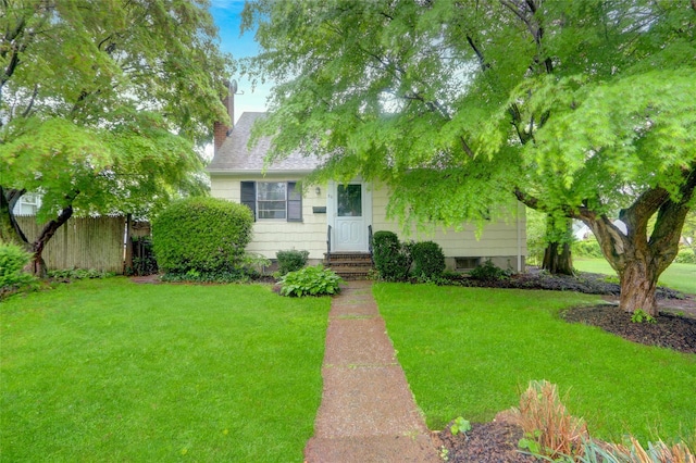 30 Inwood Rd, Glen Cove, NY 11542 - view of front facade featuring a chimney, entry steps, and roof with shingles