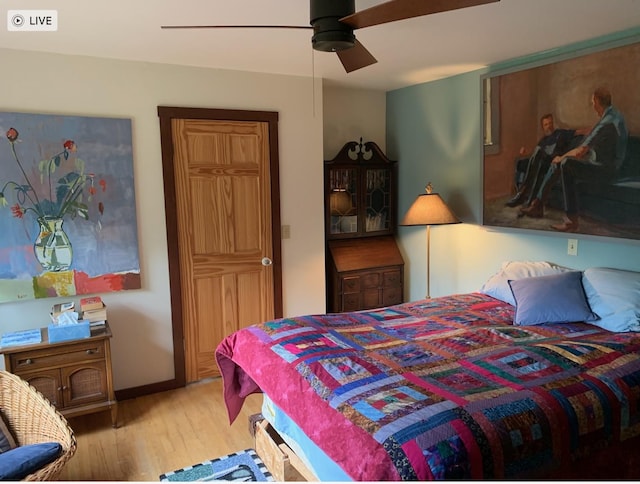 117 Dusinberre Rd, Gardiner, NY 12525 - bedroom featuring a ceiling fan and light wood finished floors