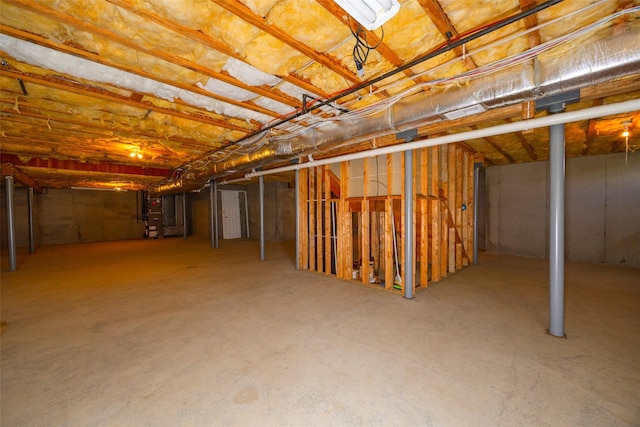 view of unfinished below grade area