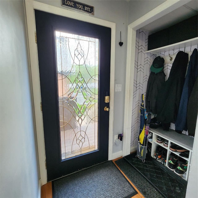 mudroom with baseboards