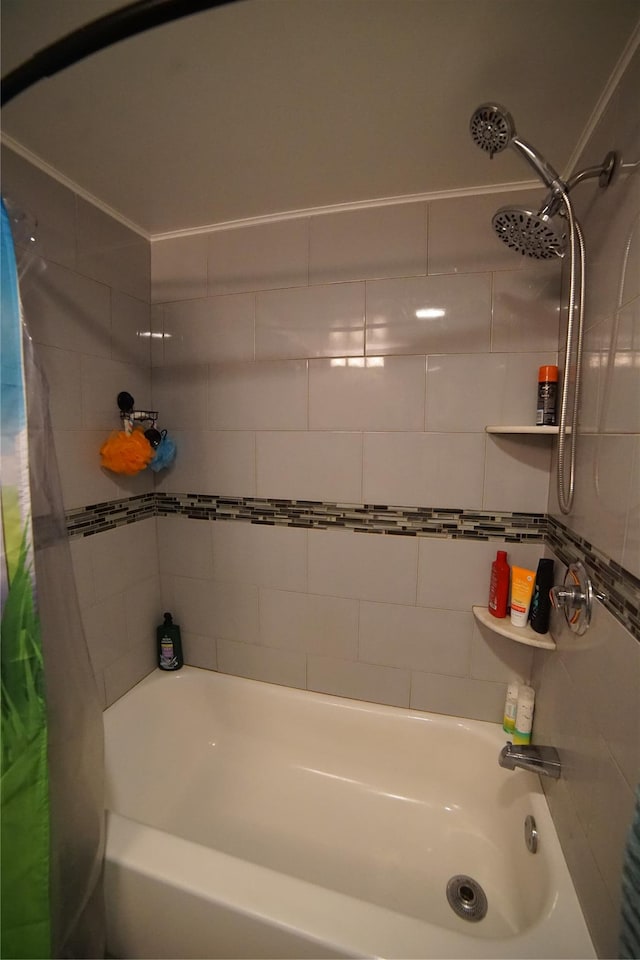 full bathroom with shower / bath combo
