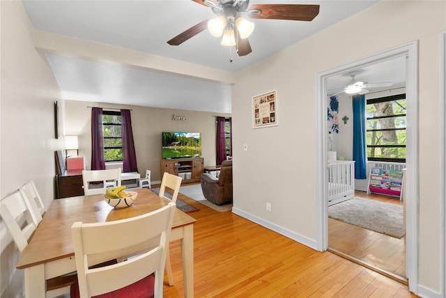 51 Rockledge Rd Unit 1A, Hartsdale, NY 10530 - dining room with light wood-style floors and ceiling fan