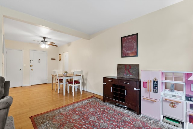 51 Rockledge Rd Unit 1A, Hartsdale, NY 10530 - living area featuring ceiling fan and light wood-style flooring