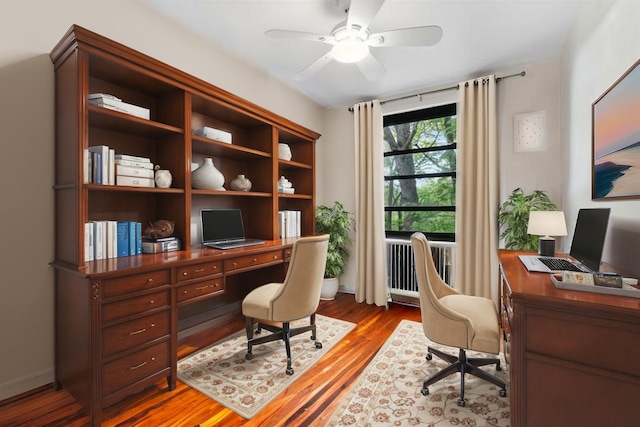 51 Rockledge Rd Unit 1A, Hartsdale, NY 10530 - office space with wood finished floors, ceiling fan, and radiator heating unit