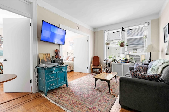 living area featuring cooling unit